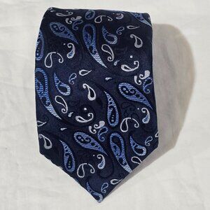 Daniel Dolce Hand Made in Italy 100% Silk Necktie - Blue Paisley - 3 1/2" x 60"